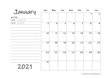 2021 Monthly Schedule Word Template