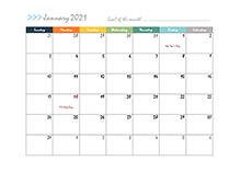 2021 Free Pages Calendar Template