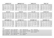 2021 PDF Yearly Calendar With Holidays