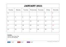 2021 Powerpoint Calendar Template