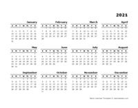 2021 Printable Yearly Design Calendar