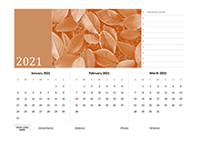 2021 quarterly three month calendar template