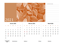 2021 Quarterly Photo Calendar Word Template