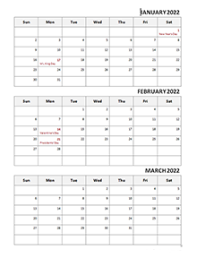 2021 Quarterly Word Calendar Template with Notes