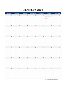 2021 Thailand Calendar Spreadsheet Template