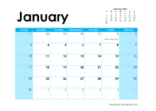 2021 UK Monthly Calendar Colorful Design