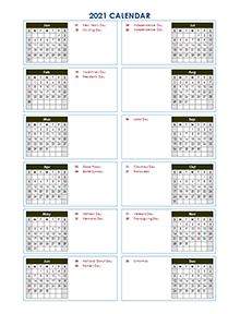 Printable 2021 Word Calendar Templates - CalendarLabs