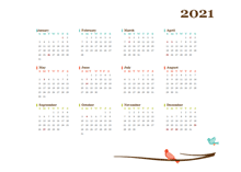 2021 Yearly Australia Calendar Design Template