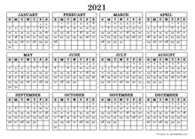 2021 yearly blank pdf calendar