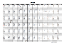Editable 2021 Yearly Excel Scheduling Calendar