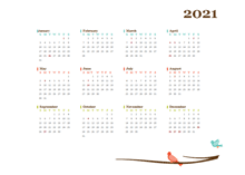 2021 Yearly Germany Calendar Design Template