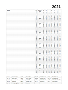 2021 Yearly Project Planning Template