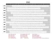 2021 Yearly Project Timeline Calendar Germany