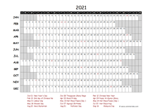 2021 Yearly Project Timeline Calendar Malaysia