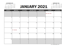 April 2021 Calendar Excel