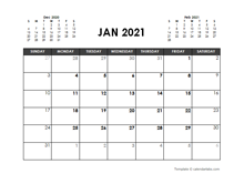 February 2021 Calendar Free Printable