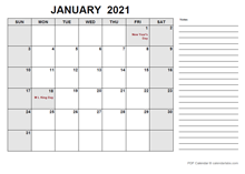 Free Printable February 2021 Calendar PDF