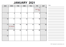 Free Printable March 2021 Calendar PDF