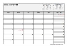 January 2021 Planner Template