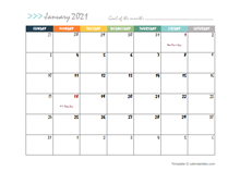 January 2021 Planner Template