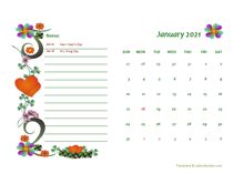 March 2021 Calendar Dates