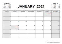 Printable February 2021 Calendar PDF