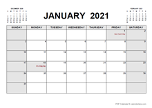 Printable March 2021 Calendar PDF