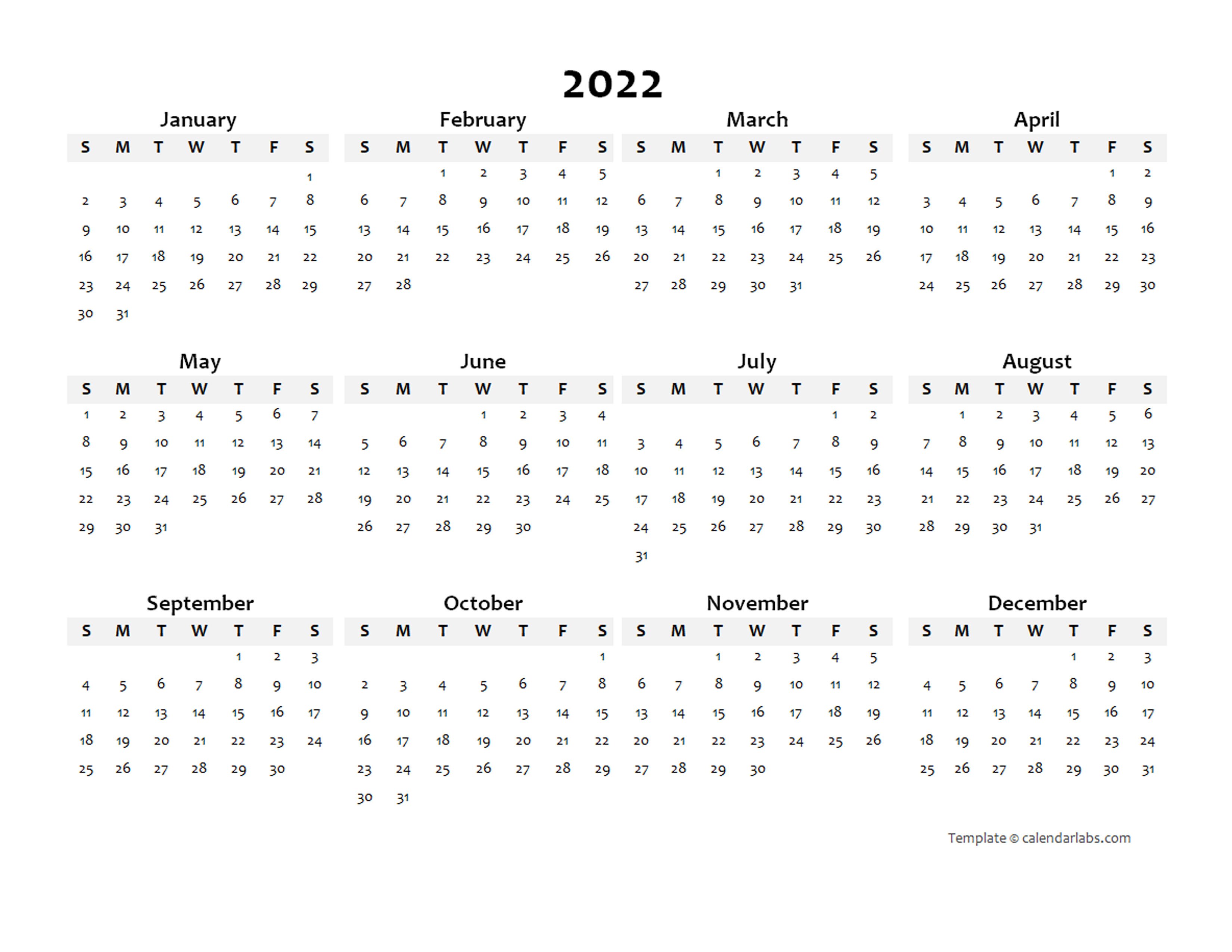2022 Blank Calendar Template Mac Free Printable Templates