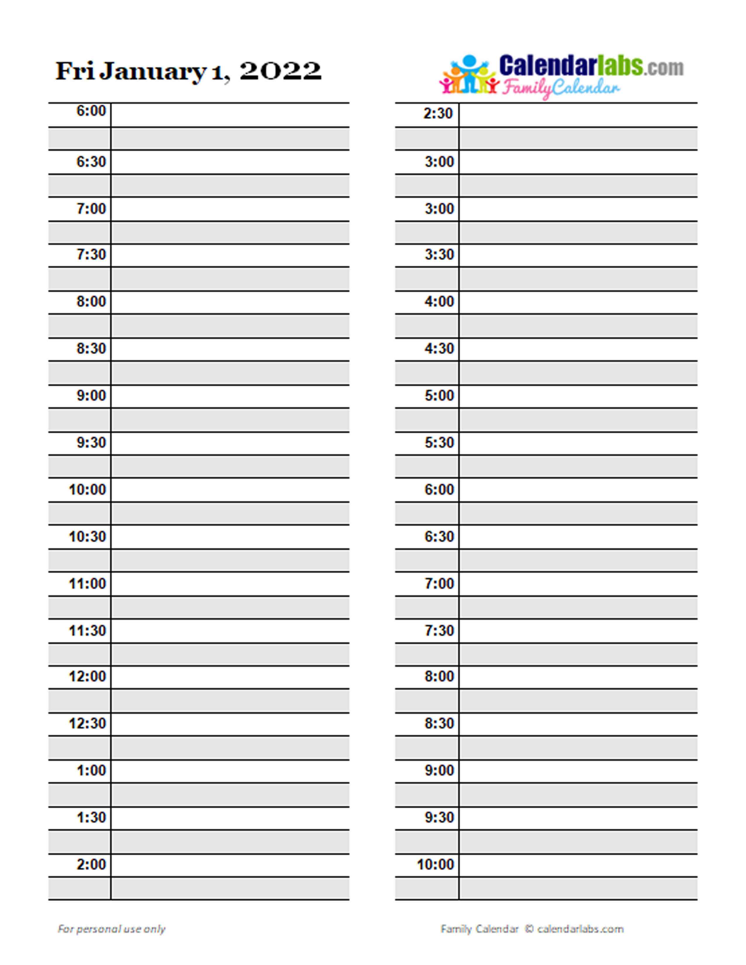 Free Printable Day Planner 2022