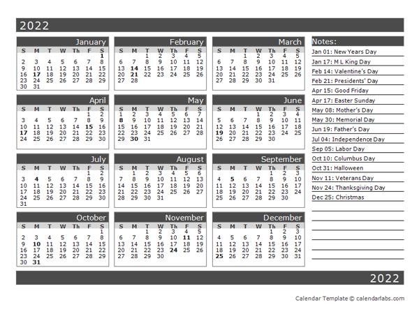 Download A Free Printable Monthly 2022 Calendar From Vertex42com 2022 