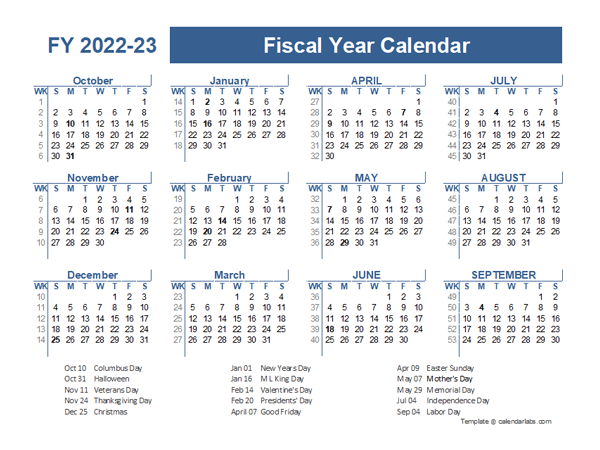 2022 2023 Fiscal Planner Us Free Printable Templates