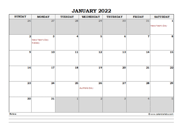 Australia Calendar 2022 Free Printable Pdf Templates Australia 