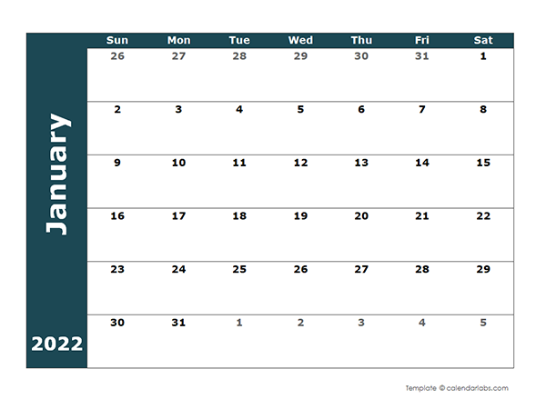 Blank 2022 Monthly Calendar Printable PRINTABLE CALENDAR 2023