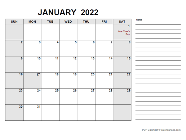 2022 Calendar with Hong Kong Holidays PDF