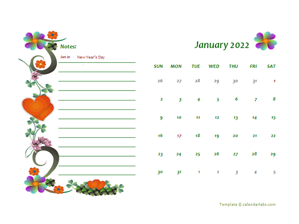 2022 Canada Calendar Free Printable Template