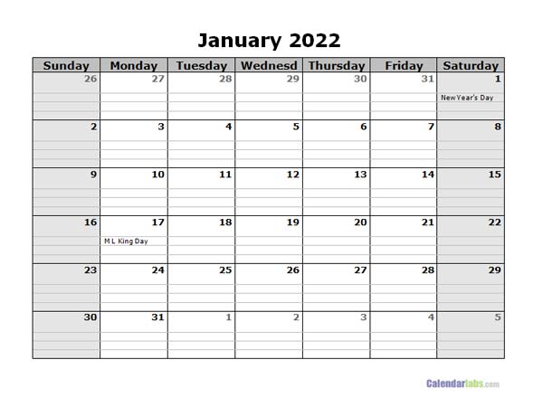 Free 2022 Daily Planner Word Template