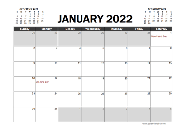 monthly 2022 excel calendar planner free printable templates