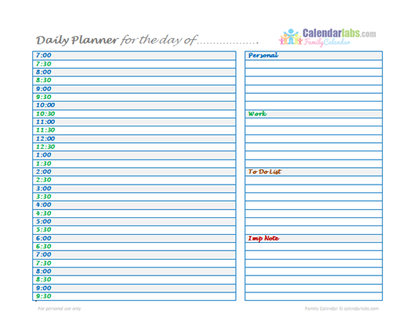 2022 Family Daily Planner