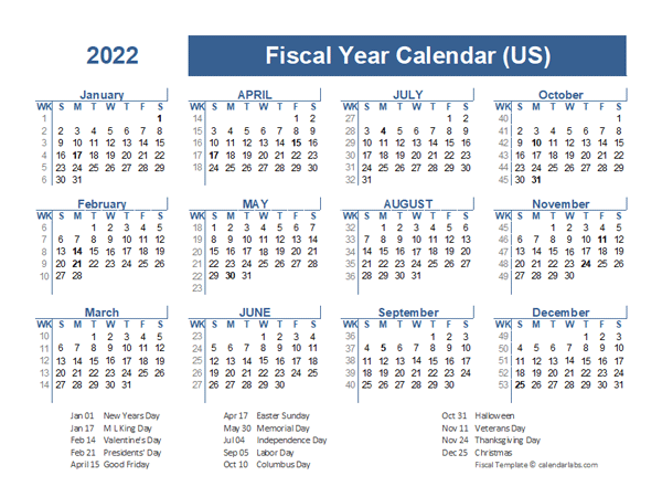 2022 Fiscal Planner USA