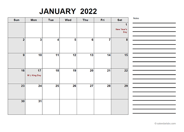 2022 Free Calendar PDF