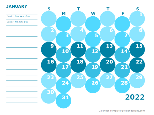 2022 Monthly Colorful Calendar For Kindergarten