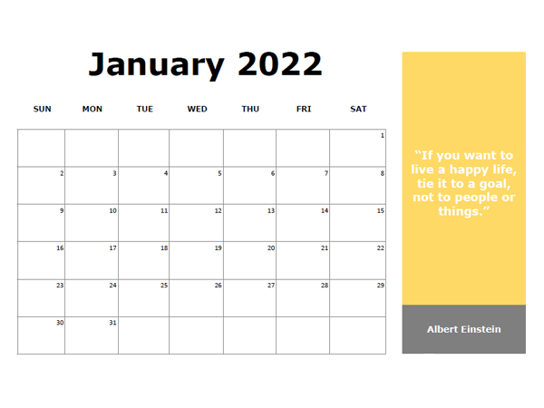 2022 Monthly Onenote Calendar With Quotes
