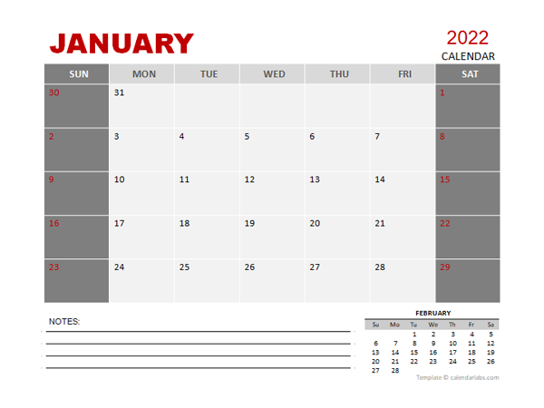 2022 Monthly Powerpoint Calendar