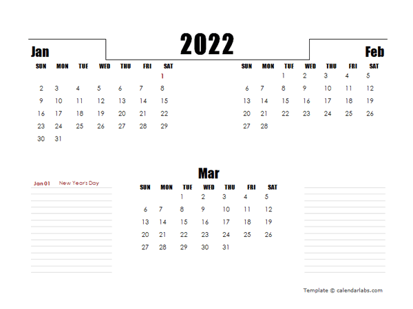 2022 Netherlands Quarterly Planner Template