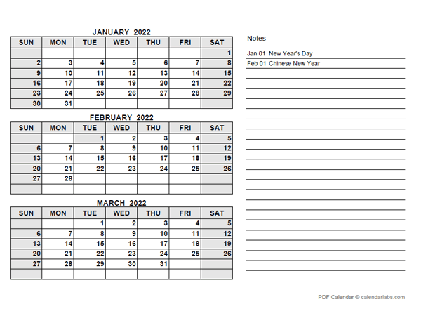 2022 Philippines Quarterly Calendar with Holidays