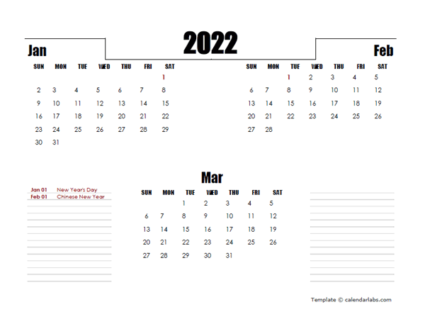 2022 Philippines Quarterly Planner Template