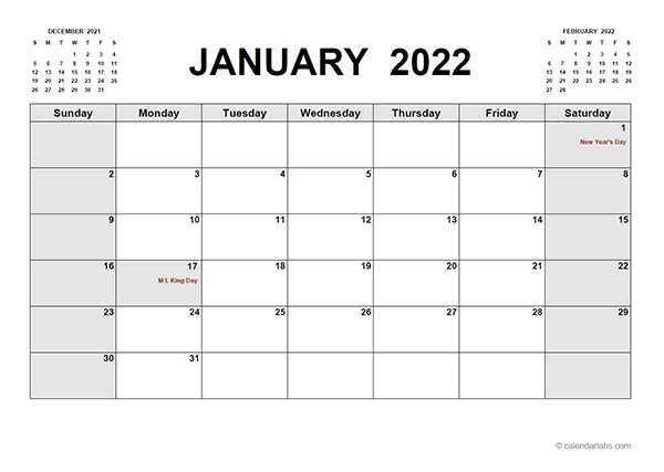 2022 Printable Calendar PDF