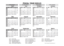 2022-23 Fiscal Year Calendar UK Template