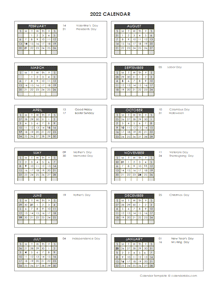 Free 2022 Accounting Calendar Templates Calendarlabs