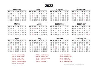 2022 Accounting Period Calendar 4-4-5